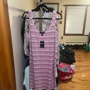 a striped knit multicolored dress